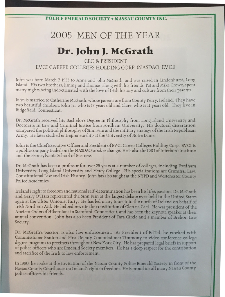 Dr. John J. McGrath Man of the Year